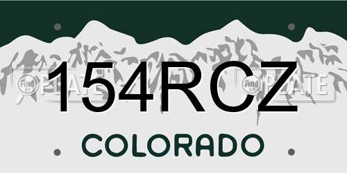 154RCZ Colorado License Plate