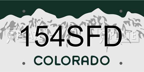 154SFD Colorado License Plate