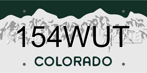 154WUT Colorado License Plate