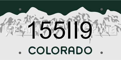 155II9 Colorado License Plate