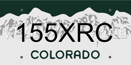 155XRC Colorado License Plate