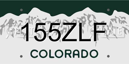 155ZLF Colorado License Plate