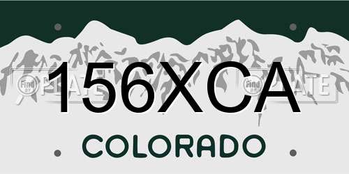 156XCA Colorado License Plate