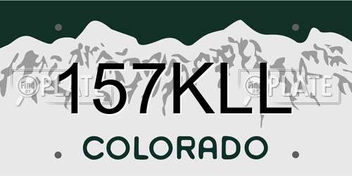 157KLL Colorado License Plate