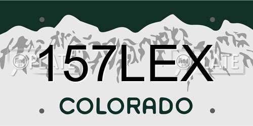 157LEX Colorado License Plate
