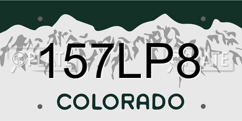 157LP8 Colorado License Plate