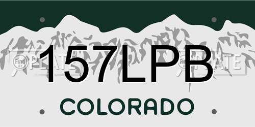 157LPB Colorado License Plate