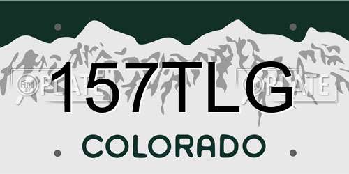 157TLG Colorado License Plate
