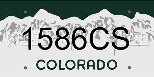1586CS Colorado License Plate
