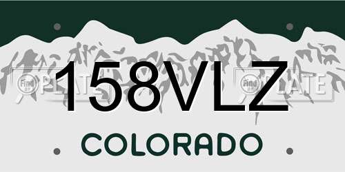 158VLZ Colorado License Plate