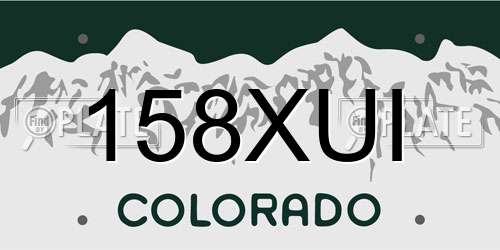 158XUI Colorado License Plate