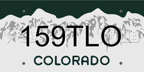 159TLO Colorado License Plate