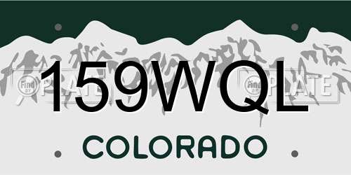 159WQL Colorado License Plate