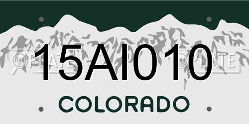 15AI010 Colorado License Plate