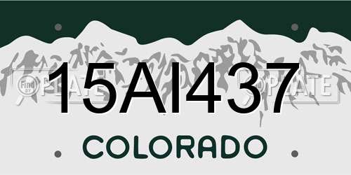 15AI437 Colorado License Plate