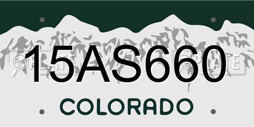 15AS660 Colorado License Plate
