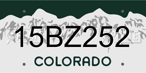 15BZ252 Colorado License Plate