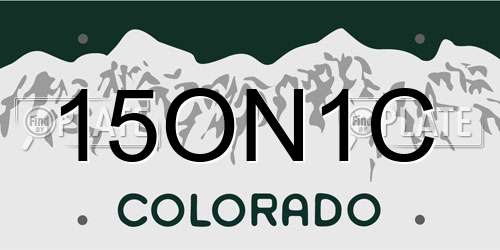 15ON1C Colorado License Plate