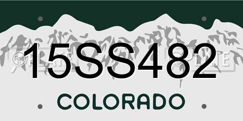 15SS482 Colorado License Plate