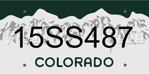 15SS487 Colorado License Plate