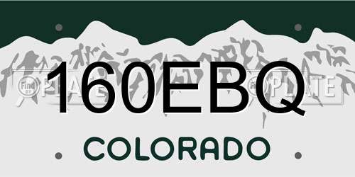 160EBQ Colorado License Plate