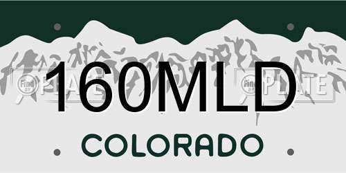160MLD Colorado License Plate