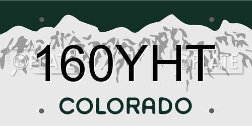 160YHT Colorado License Plate