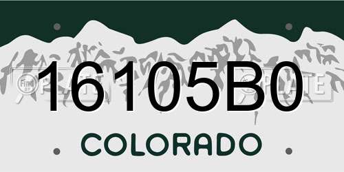 16105B0 Colorado License Plate