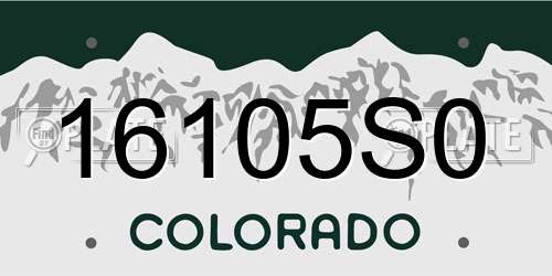 16105S0 Colorado License Plate