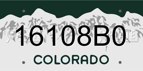 16108B0 Colorado License Plate