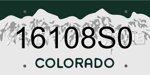 16108S0 Colorado License Plate