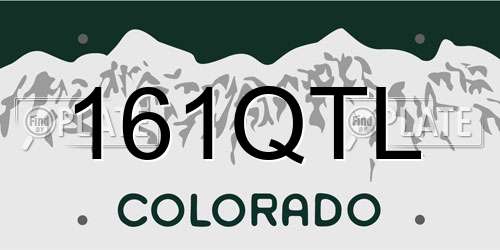 161QTL Colorado License Plate