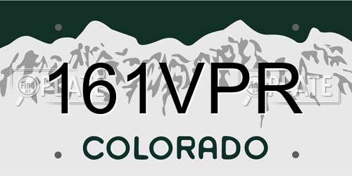 161VPR Colorado License Plate