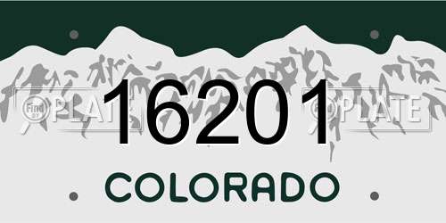 16201 Colorado License Plate