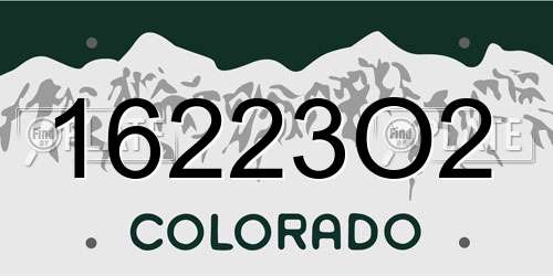 16223O2 Colorado License Plate