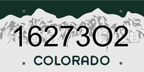 16273O2 Colorado License Plate