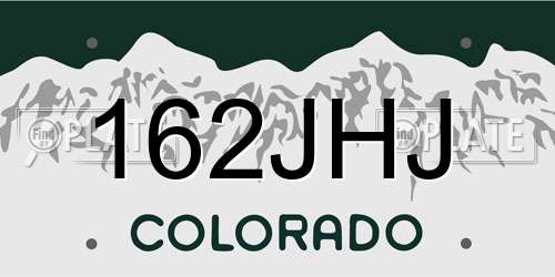 162JHJ Colorado License Plate