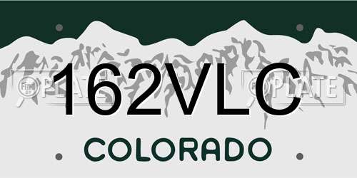 162VLC Colorado License Plate