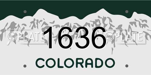 1636 Colorado License Plate