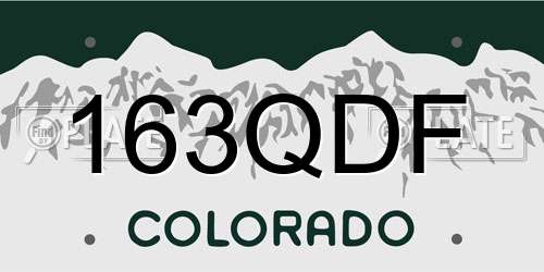 163QDF Colorado License Plate