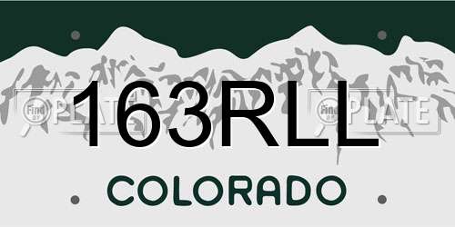 163RLL Colorado License Plate