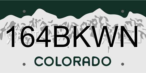164BKWN Colorado License Plate