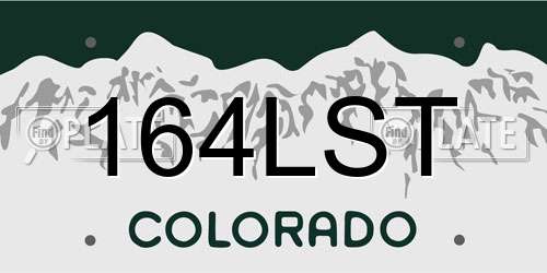 164LST Colorado License Plate