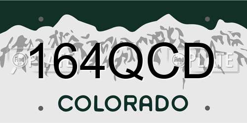 164QCD Colorado License Plate