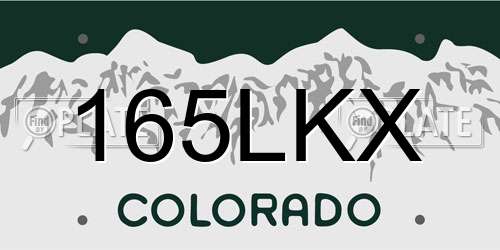 165LKX Colorado License Plate