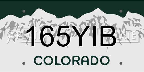 165YIB Colorado License Plate