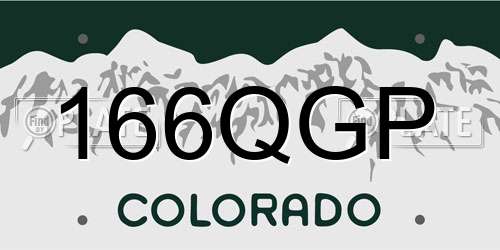 166QGP Colorado License Plate