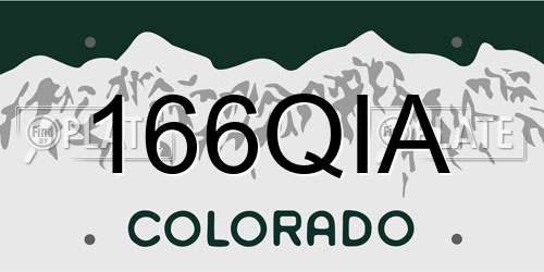 166QIA Colorado License Plate