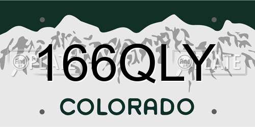 166QLY Colorado License Plate