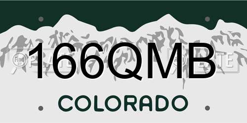 166QMB Colorado License Plate